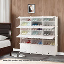 7 Tier White Shoe Rack Organizer Stackable Portable Storage with Cover