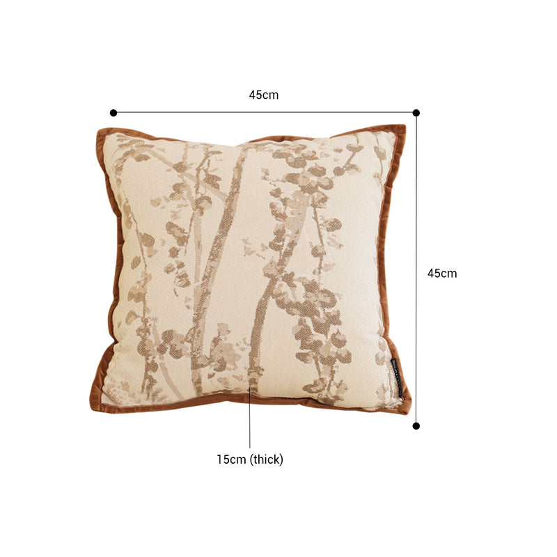 2X 45cm Plush Velvet Cushion Cover Cotton Retro Tree Flower Bird Multicolor