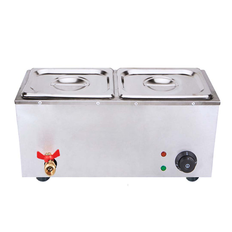 Stainless Steel 2X Bain Marie Food Warmer with Lid Large Capacity 4.5L