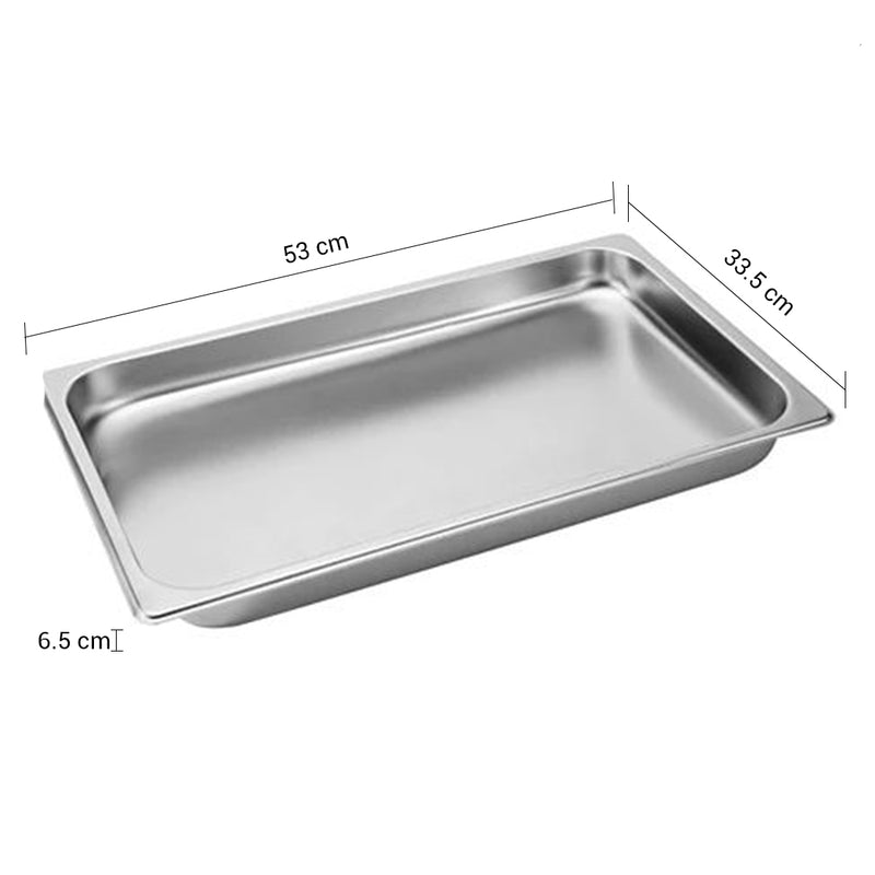 12X Gastronorm GN Full Size 1/1 Stainless Steel Pan 53cm x 32.5cm x 6.5cm