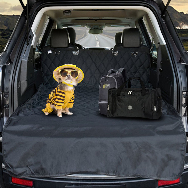 2X Premium Car Trunk Pet Mat Waterproof Non Slip Black Cloth 44x106x51x132cm