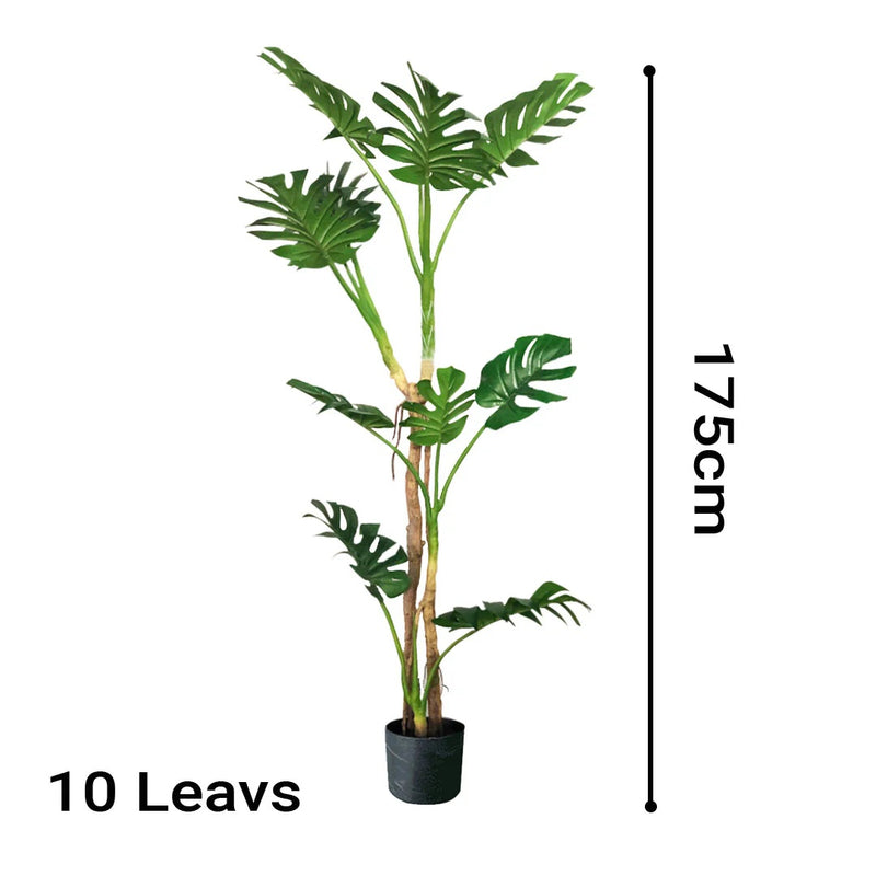 2X 175cm Potted Artificial Monstera Palm Realistic Touch UV Resistant Green