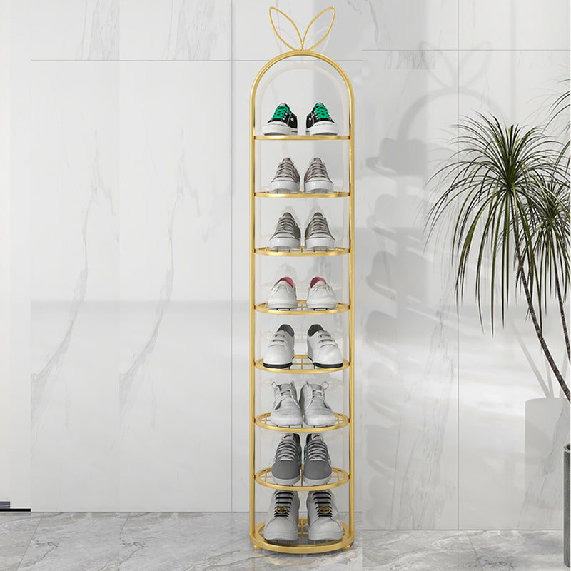 2X 7 Tier Gold Metal Shoe Organizer Space Saving Storage Shelf 27x28x52cm