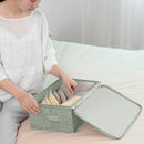 2X Green Small Foldable Double Zipper Storage Box Moisture Proof Organizer
