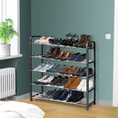 2X Space Saving Shoes Organizer Rack 71x21cm 5 Layer Compact Storage Solution