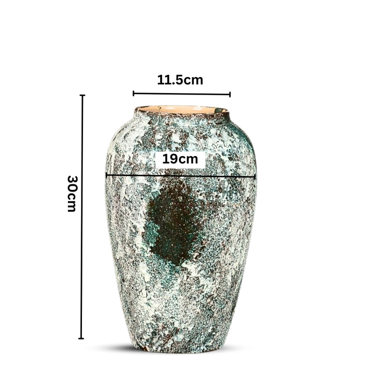 Medium Green Ceramic Flower Vase 30x19cm Elegant Home Decor Display Piece