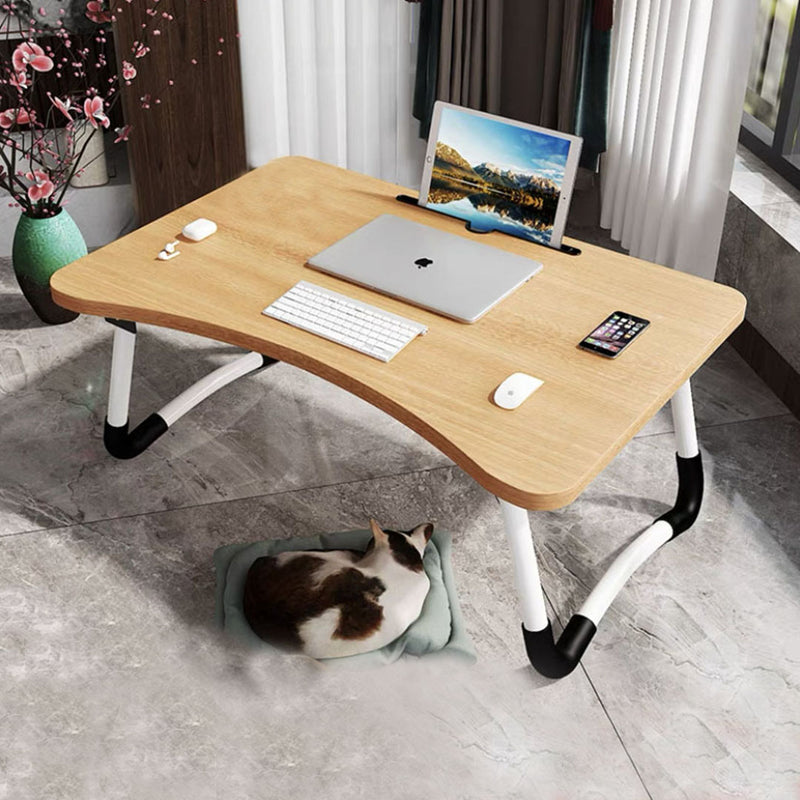 Walnut Portable Foldable Bed Table Adjustable Laptop Desk with Card Slot