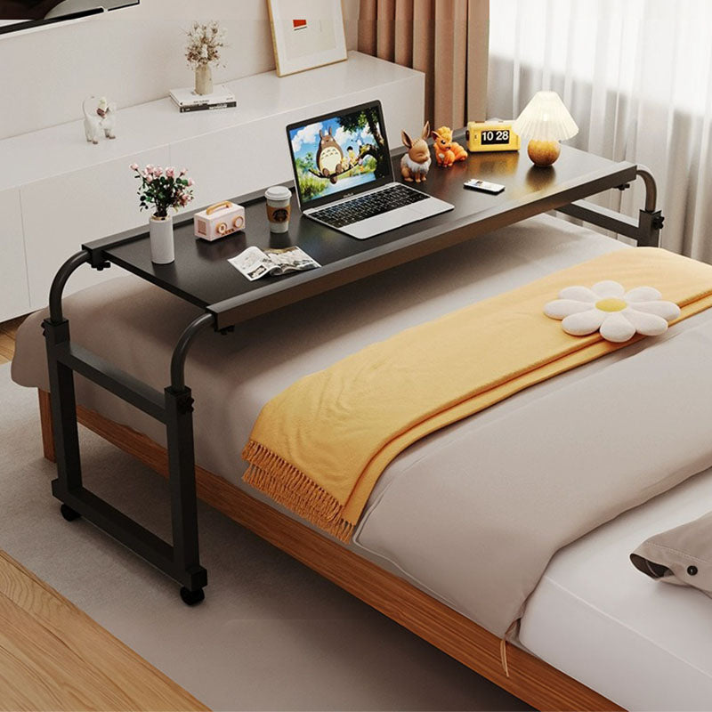 2X Adjustable Bed Desk Length 140 To 230cm Height 65 To 95cm Black Wheels