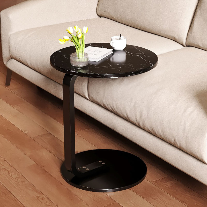 2X Black Marble Mini Side Table 50cm Lightweight Movable Metal Frame