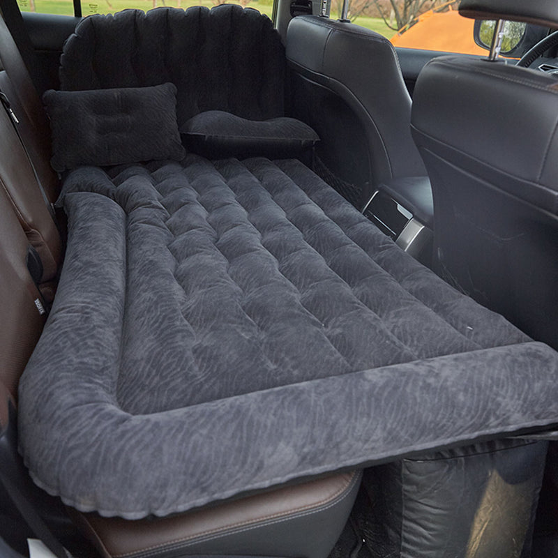 2X Black Inflatable Car Boot Mattress PVC Flocking Air Bed Camping Travel