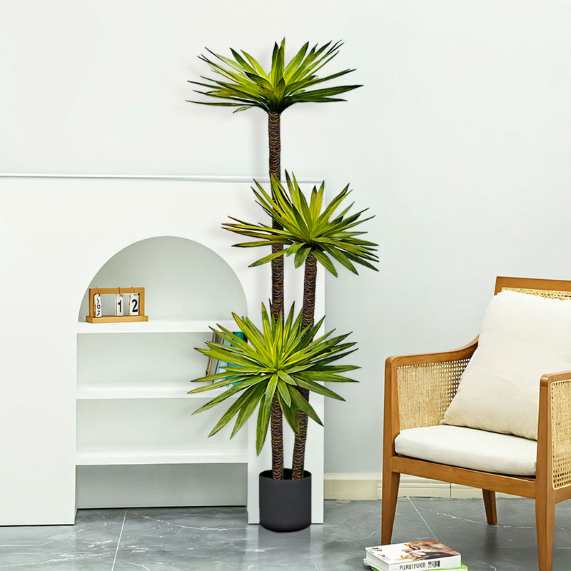 180cm Yucca Artificial Tree Indoor 3 Branch Polyurethane Polyethylene Green