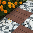 11 Pcs Dark Chocolate Composite Decking Tiles 30x30cm Outdoor Slip Resistant