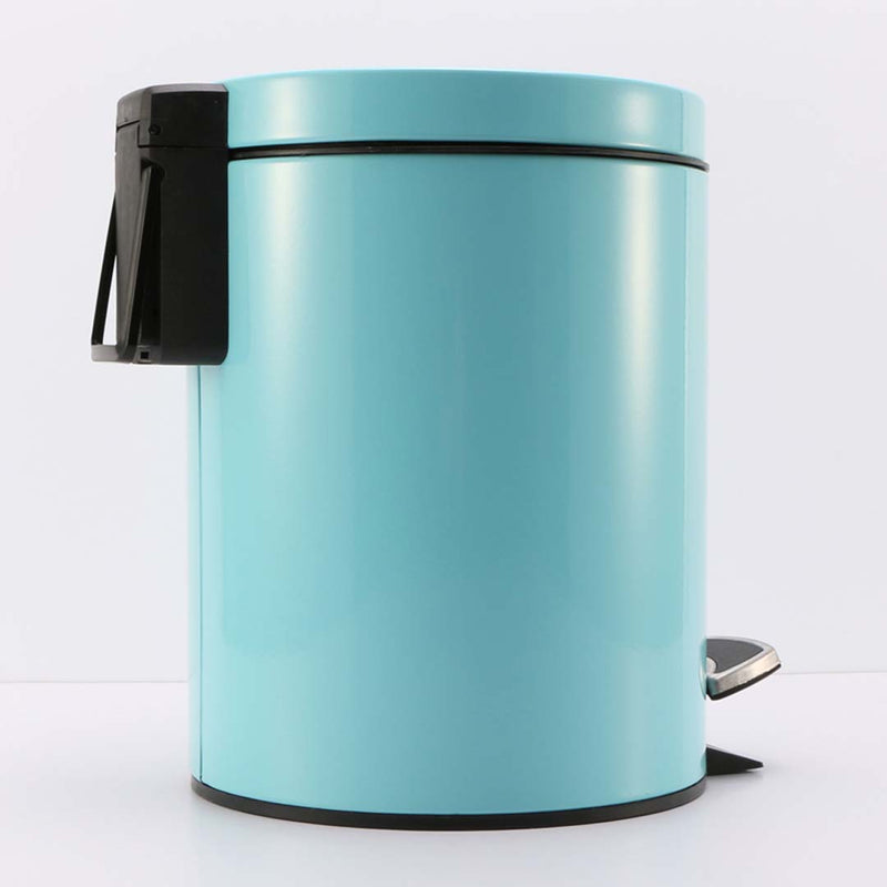 4X 7L Round Stainless Steel Pedal Bin Blue Removable Inner Liner Soft Close Lid