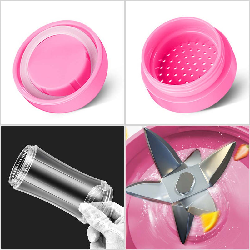2X 380ml Portable Usb Rechargeable Handheld Juicer Blender Food Grade White