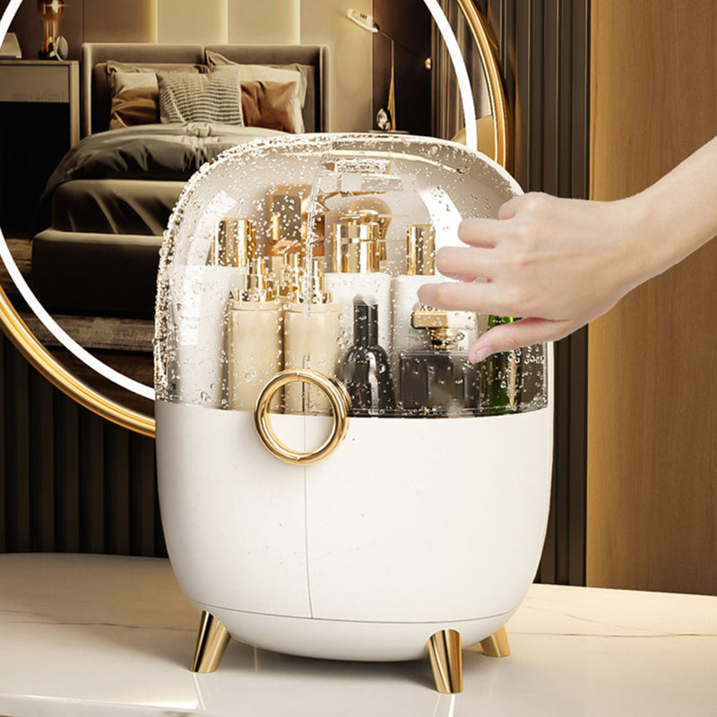 White Transparent Makeup Organiser Waterproof Dustproof Skincare Storage Box