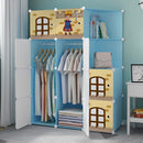 10 Cubes Portable Wardrobe Blue Castle Print Foldable Modular Storage Closet