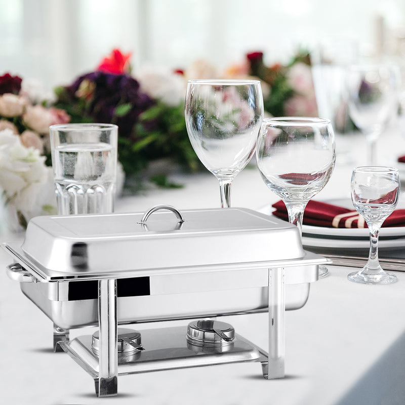 Double Tray Stainless Steel Chafing Dish 2X 4.5L Buffet Food Warmer