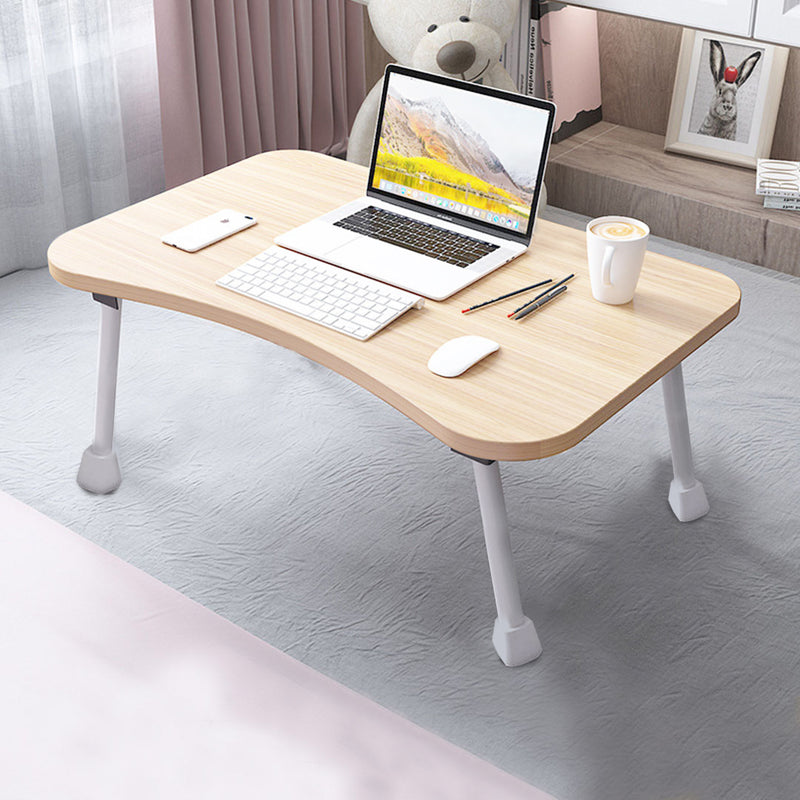 Portable Bed Table Mdf Aluminum 60x40x28cm Foldable Adjustable Beige Laptop