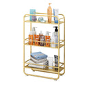 3 Tier Metal Bathroom Shelf 50x20x80cm Multifunctional Storage Rack Gold
