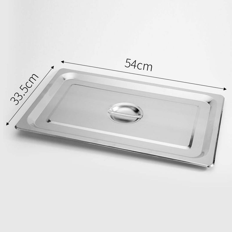6X Full Size Gastronorm Pan Stainless Steel 53x32.5x15cm Stackable With Lids