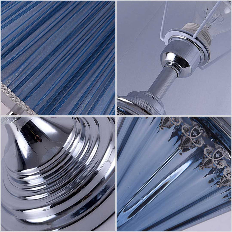 2X Led Table Lamp Metal Fabric 36cm X 63cm Drum Shade Warm Light