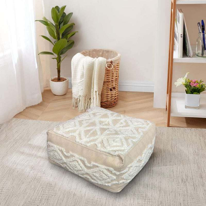 2 X Polyester Fiber Pouf Cushion 50x50x30cm Epp Particle Insert Multicolor