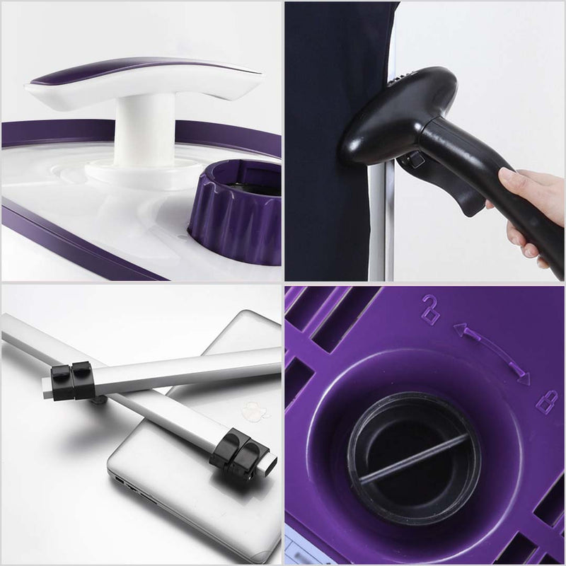 Vertical Garment Steamer 1700ml 1800w Twin Pole Purple Adjustable with Hanger