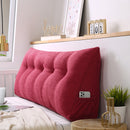 120cm Rose Red Triangular Wedge Pillow Headboard Backrest with Button Tufted