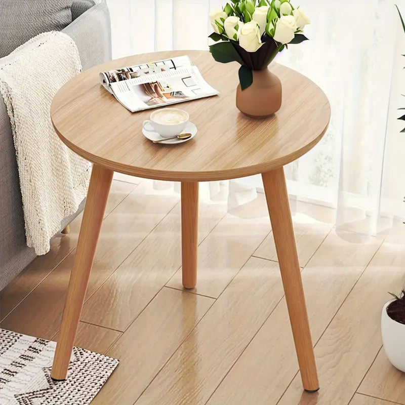 60x72cm Walnut Wood Small Side Coffee Table Living Room Balcony Modern