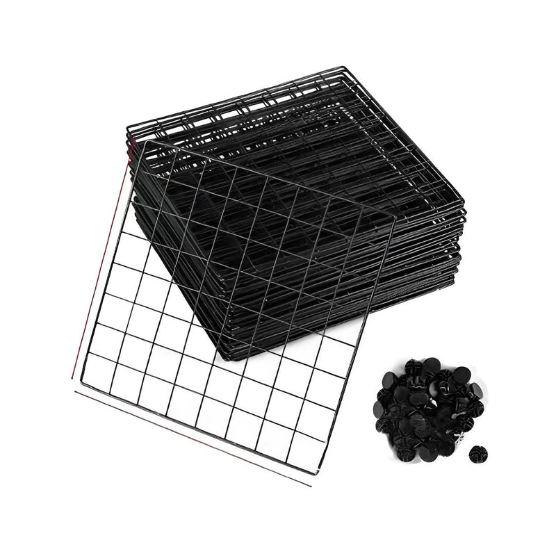 2 Tier Cube Storage Organizer Iron Wire Mesh Modular Foldable Black 37x37x75cm