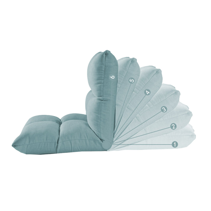 4X Floor Recliner Linen Folding Adjustable 5 Position 108x53x15cm Mint Green