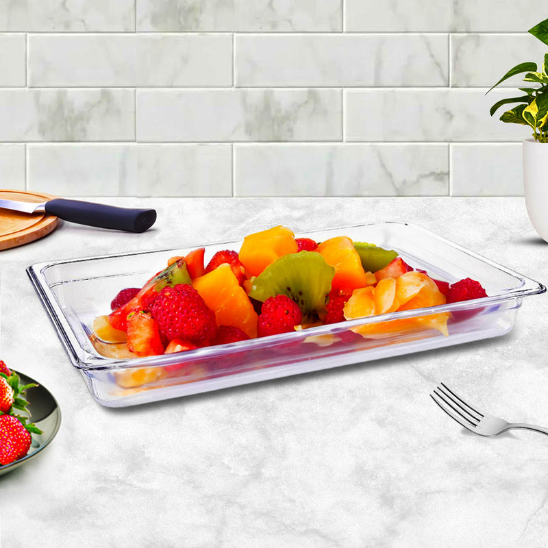 Gastronorm GN 65mm Clear Polycarbonate Food Tray Bundle of 4 Dishwasher Safe
