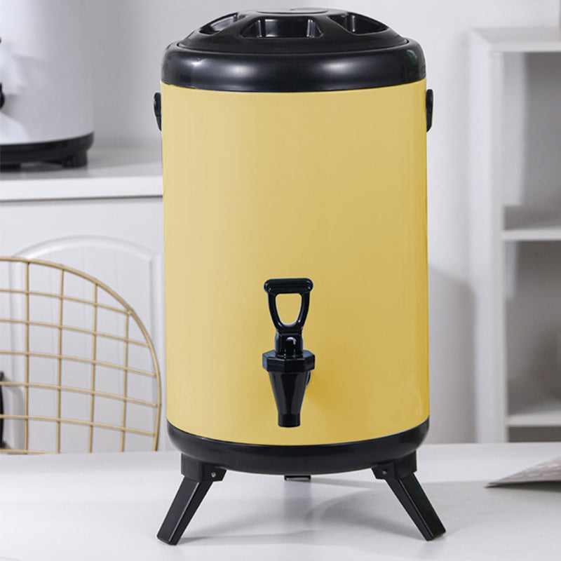 4X 10L Stainless Steel Insulated Hot And Cold Beverage Dispenser Faucet Yellow