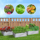 120cm Rectangle Galvanized Raised Garden Bed Flower Herb Vegetable Planter Box