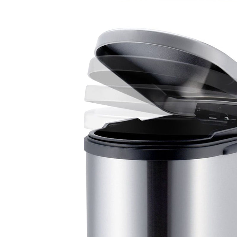 2X 10L Stainless Steel U Shaped Foot Pedal Bin Soft Close Removable Inner