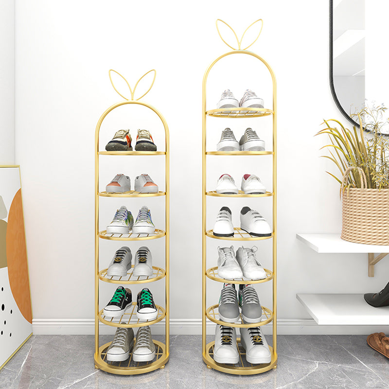 2X 6 Tier Gold Metal Shoe Organizer Space Saving Portable Storage Shelf