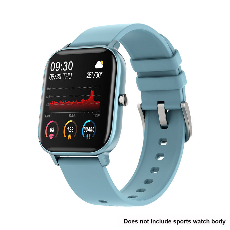 Compatible Model P8 Soft Silicone Sport Watch Band Blue Waterproof Sweat Proof