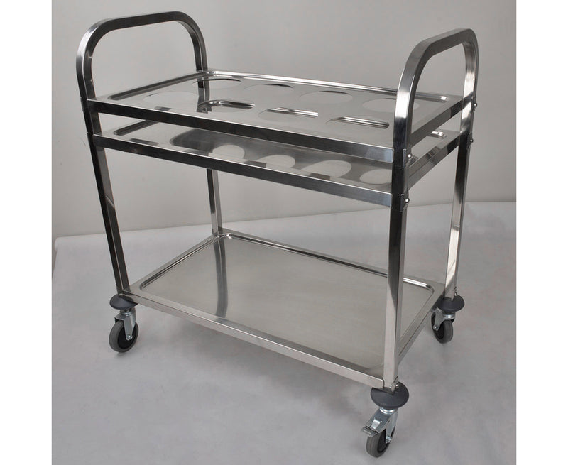 2 Tier Stainless Steel Seasoning Cart 8 Compartment Kitchen Storage Trolley