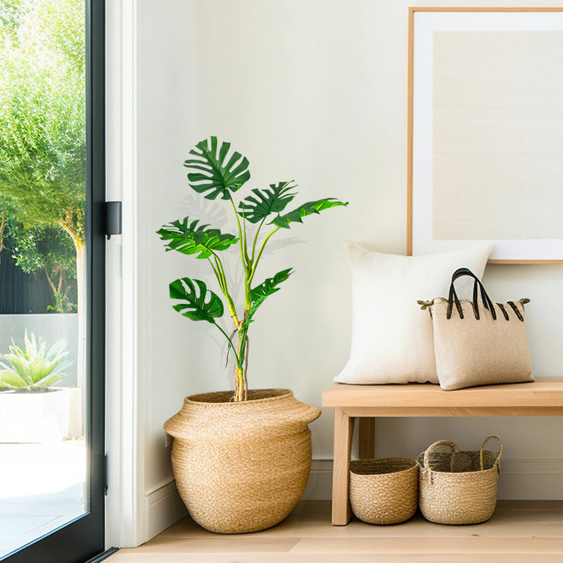 2X 160cm Potted Artificial Monstera Palm Real Touch Uv Protected Green