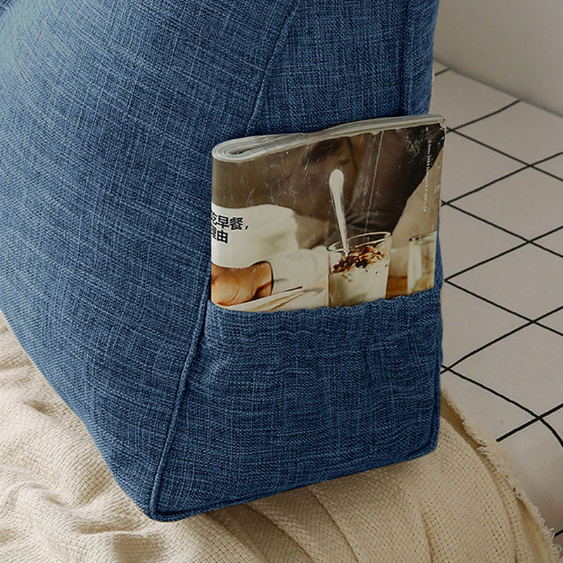 2X 120x50x20cm Blue Triangular Wedge Bed Backrest Pillow Polyester PP Filling