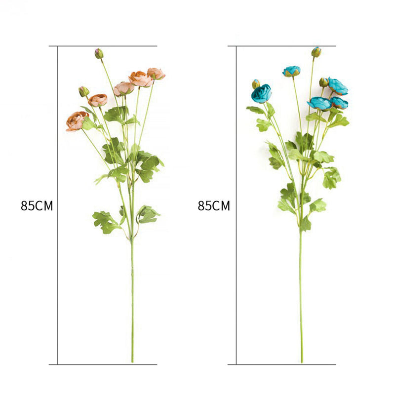Clear Glass Floor Vase 85cm with 12pcs Artificial Flower Set Home Decor