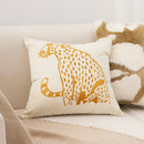 White Luxury 45cm Throw Pillow Golden Leopard Design Decorative Square Cushion