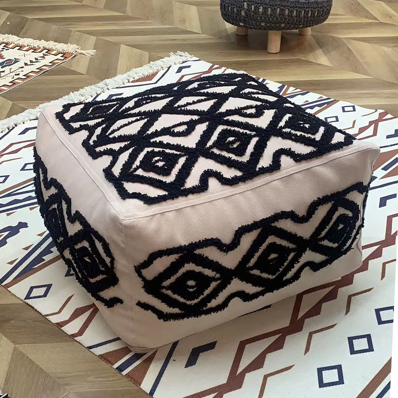 2X 50x50x30cm Polyester Fiber Pouffe Cushion With EPP Insert Multicolor