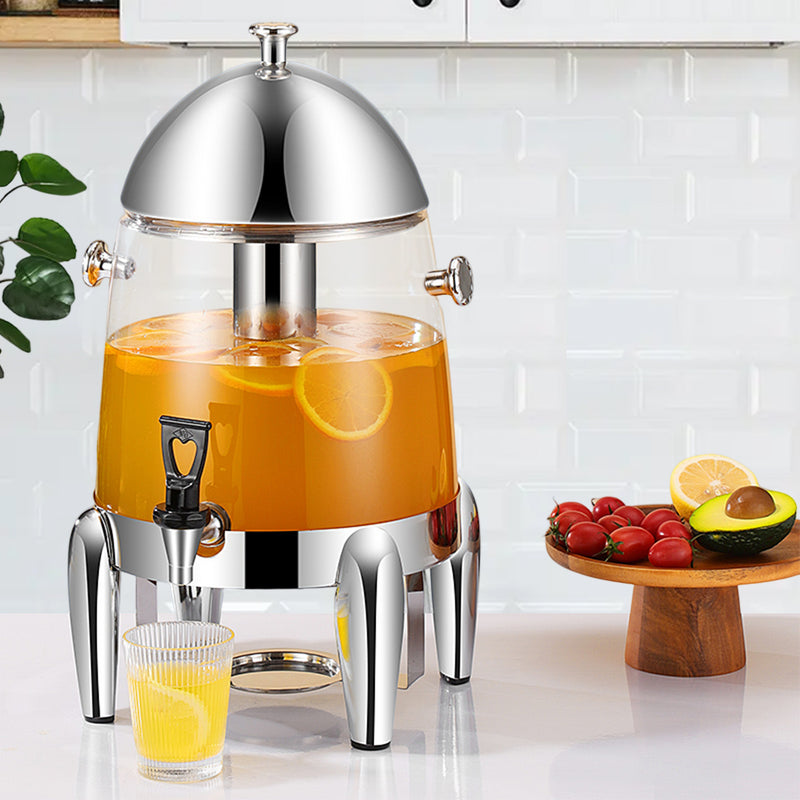 Stainless Steel 12L Beverage Dispenser Hot Cold Drink Chafer Urn Silver