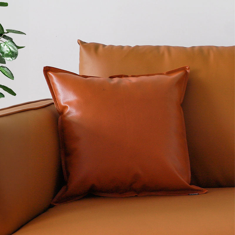 2X 45x45cm Plush Velvet Throw Pillow 15cm Thick Polyester Cotton Brown