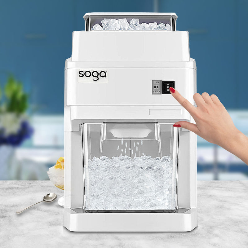 2X Electric Ice Shaver 300W 120kg/h Adjustable Snow Cone Maker White