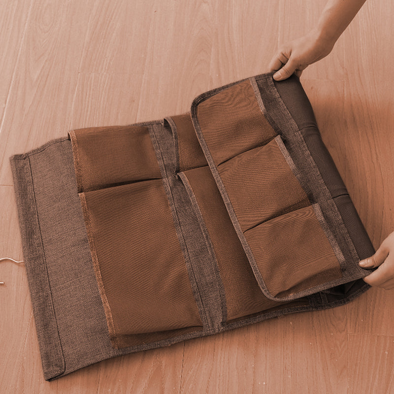 Coffee Double Sided Hanging Storage Bag Mesh Pockets Organizer 44.5x83cm
