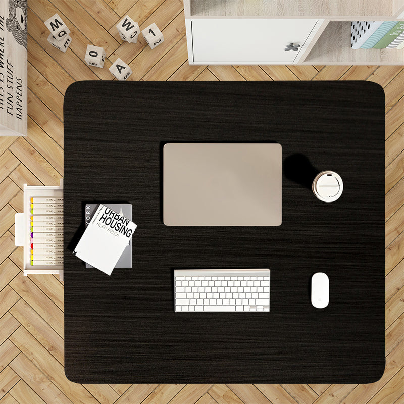 2X Black Portable Floor Table Particleboard Metal Mini Desk With Drawer