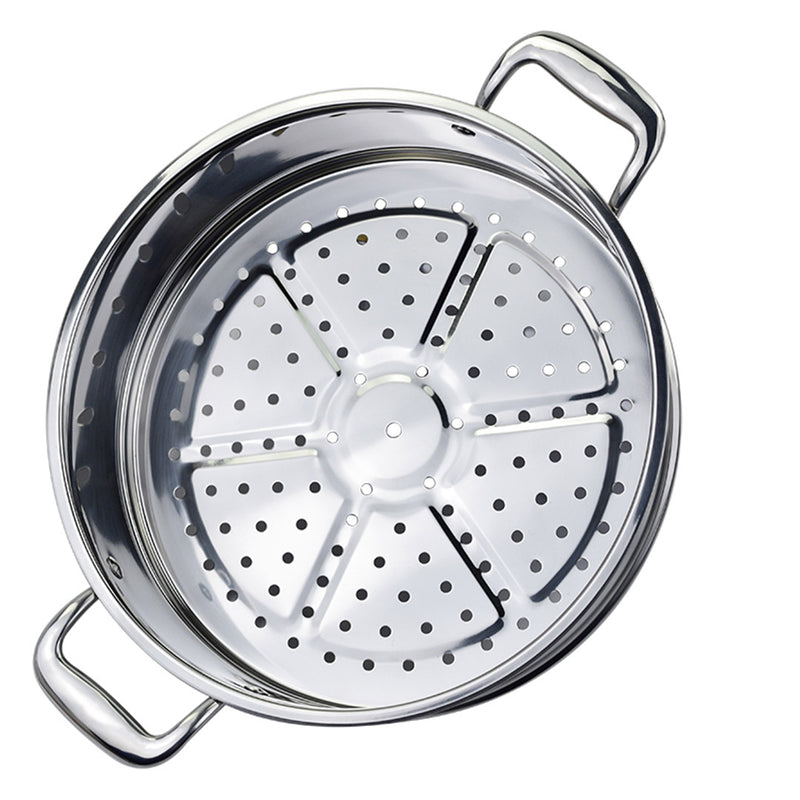 2X 3 Tier 30cm Heavy Duty Stainless Steel Food Steamer Stackable Glass Lid