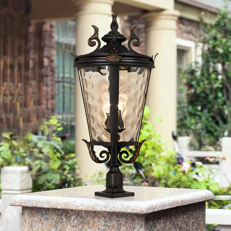 4X Vintage Lantern Wall Lamp Aluminum Glass 71.2cm Dark Brown Modern